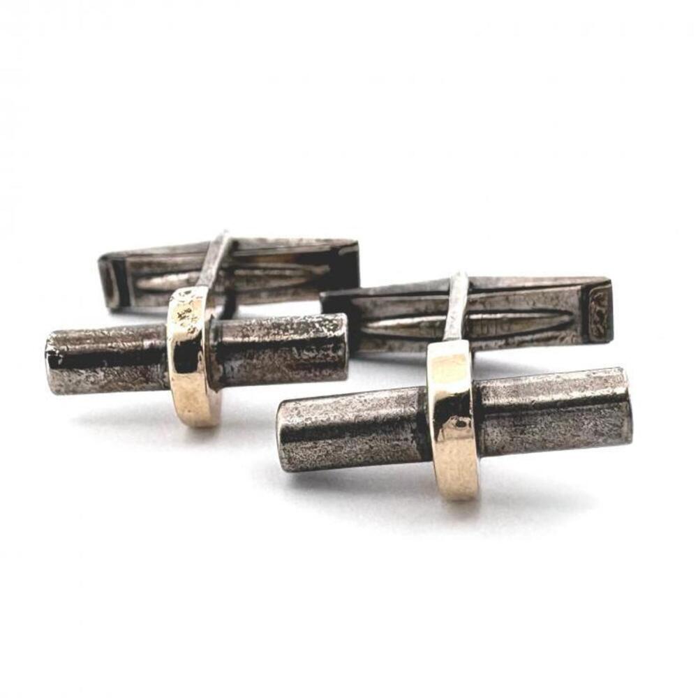 TIFFANY&Co. K14 Sterling Silver Cufflinks, Yellow Gold 925 Combination